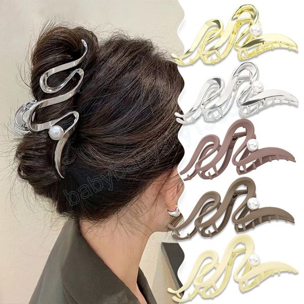 silver wave metal hair claw clip crab for women girl geometric hollow hairpins clips barrettes fashion hair accessories, Slivery;white
silver wave metal hair claw clip crab for women girl geometric hollow hairpins clips barrettes fashion hair accessories, Slivery;white