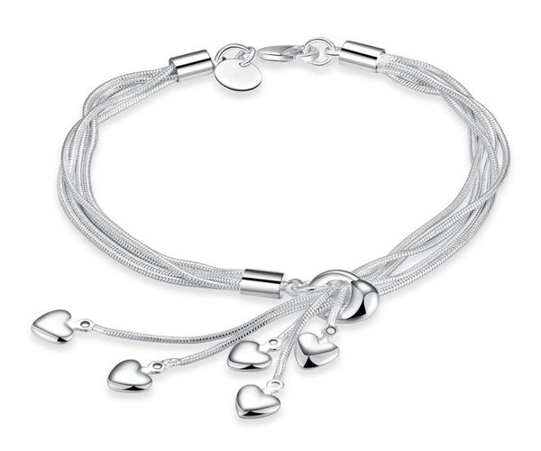 fashion 925 silver plated hearts charms bracelet chain bangle women bracelet gift ladies hand jewelry h0676235148, Black
fashion 925 silver plated hearts charms bracelet chain bangle women bracelet gift ladies hand jewelry h0676235148, Black