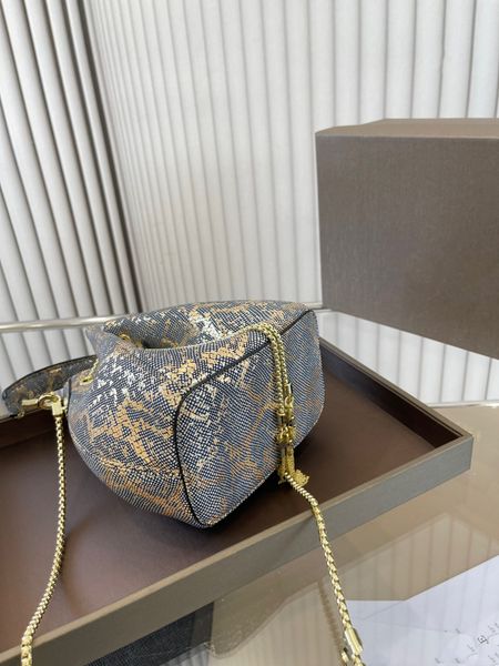 chain bag, snake pattern bucket bag, 2023 new fashionable handbag, one shoulder crossbody bag