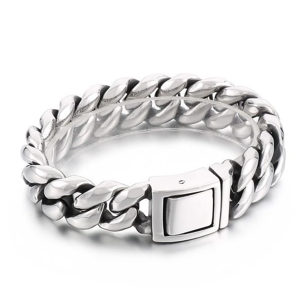 154g heavy stainless steel cuban curb link bracelet 19mm 8.66inch high polished casting for mens birthdays, father's day, husbands gift, Black
154g heavy stainless steel cuban curb link bracelet 19mm 8.66inch high polished casting for mens birthdays, father's day, husbands gift, Black