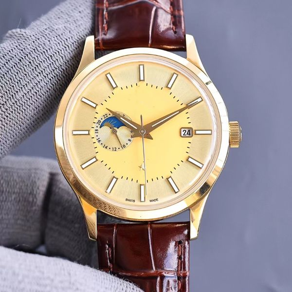 men's constellation watch moon phase calendar automatic telescopic movement 48 hours power storage business leisure sports can be a bra, Slivery;brown
men's constellation watch moon phase calendar automatic telescopic movement 48 hours power storage business leisure sports can be a bra, Slivery;brown