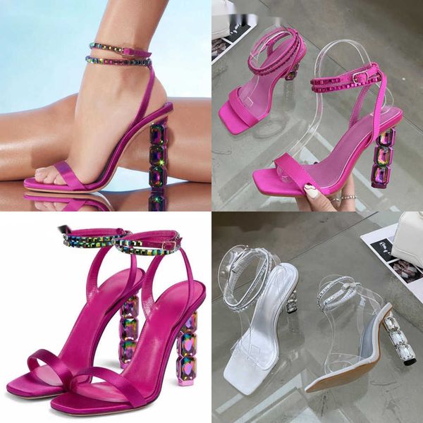 summer sandals new design square toe women classic crystal high heels buckle strap wedding banquet fashion shoes, Black 
summer sandals new design square toe women classic crystal high heels buckle strap wedding banquet fashion shoes, Black
