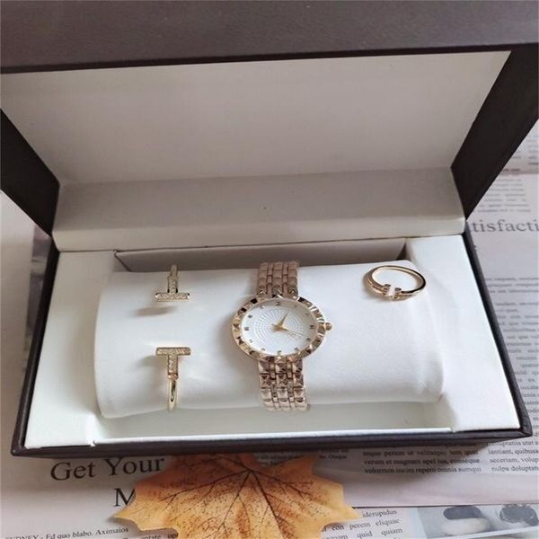 exquisite quartz watch travel precision life waterproof unique design style watch bracelet ring three-piece set carefully matched, Slivery;golden
exquisite quartz watch travel precision life waterproof unique design style watch bracelet ring three-piece set carefully matched, Slivery;golden