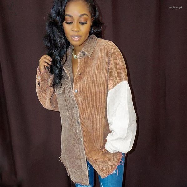 women's blouses vazn 2023 spring women fashion street casual style shirt long sleeve lapel single breasted stitching color lady, White
women's blouses vazn 2023 spring women fashion street casual style shirt long sleeve lapel single breasted stitching color lady, White