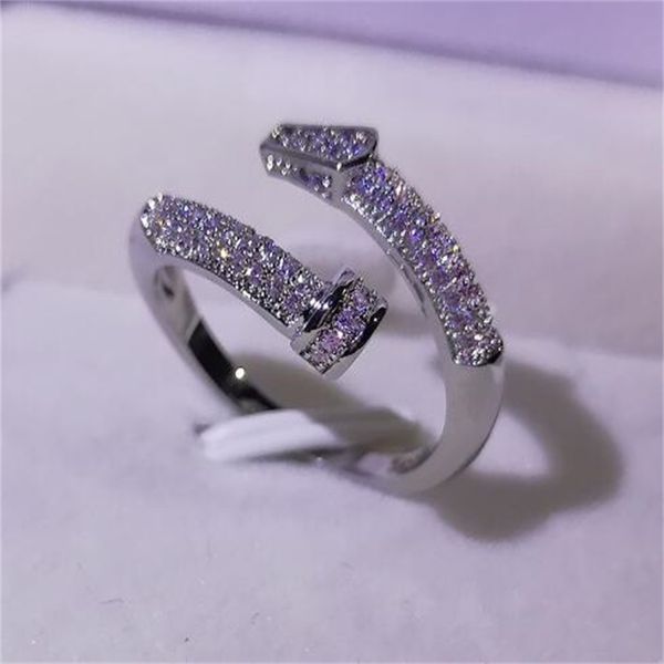 european and american fashion classic zircon nail open ring engagement wedding party jewelry gift for ladies cute/romantic ab1189, Silver
european and american fashion classic zircon nail open ring engagement wedding party jewelry gift for ladies cute/romantic ab1189, Silver
