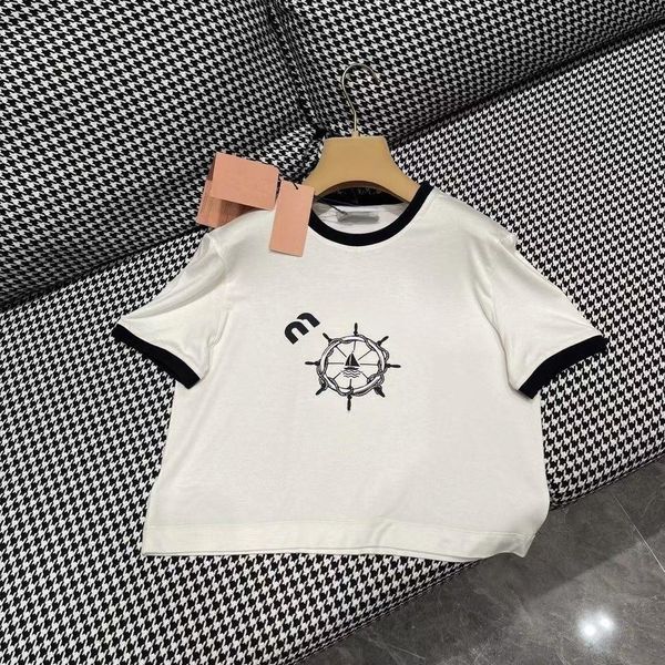 designer cartoon letter short sleeve letter t-shirt sweet lapel spring/summer jumper top, White
designer cartoon letter short sleeve letter t-shirt sweet lapel spring/summer jumper top, White