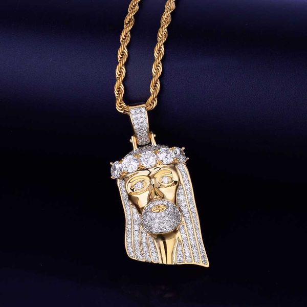 pendant necklaces iced religious jesus head necklace gold color bling cubic zircon men's hip hop jewelry for gift 230621, Silver
pendant necklaces iced religious jesus head necklace gold color bling cubic zircon men's hip hop jewelry for gift 230621, Silver