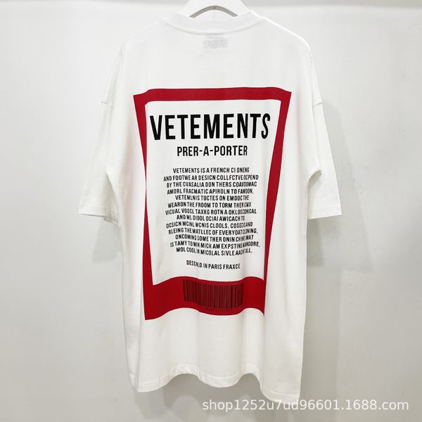 2023ss fashion brand vtm back red printed tags oversized t-shirt casual loose women's cotton t-shirt reverse t-shirt, White;black
2023ss fashion brand vtm back red printed tags oversized t-shirt casual loose women's cotton t-shirt reverse t-shirt, White;black