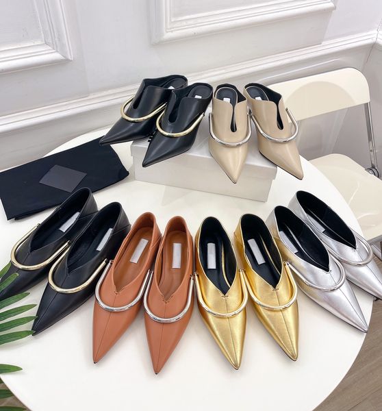 metal flat pointed-toe ballerinas shoes designer women fashion sandals -quality leather platform dance shoes, Black
metal flat pointed-toe ballerinas shoes designer women fashion sandals -quality leather platform dance shoes, Black