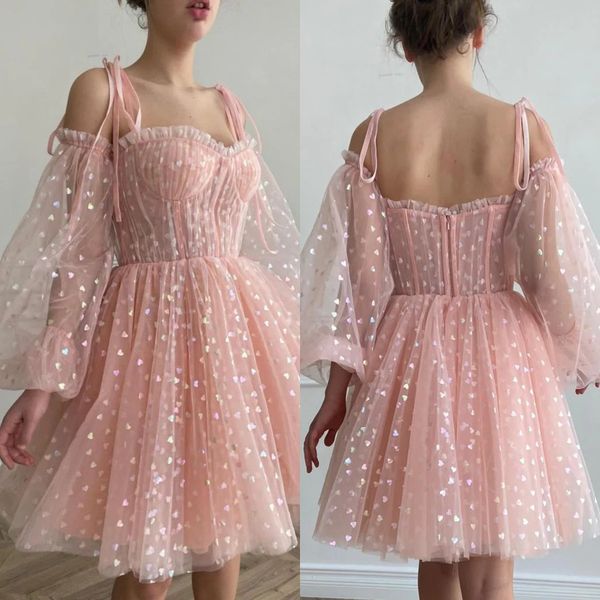 sweet pink short homecoming dresses sequins illlusion long sleeves mini cocktail homecoming dress a line, Blue;pink
sweet pink short homecoming dresses sequins illlusion long sleeves mini cocktail homecoming dress a line, Blue;pink