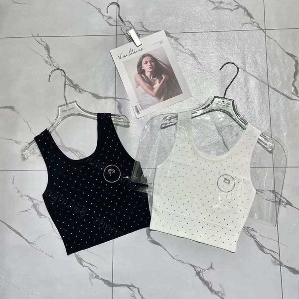 23ss womens designer clothing womens knits round neck solid color full sticky drill letters knitted vest womens clothes, White
23ss womens designer clothing womens knits round neck solid color full sticky drill letters knitted vest womens clothes, White