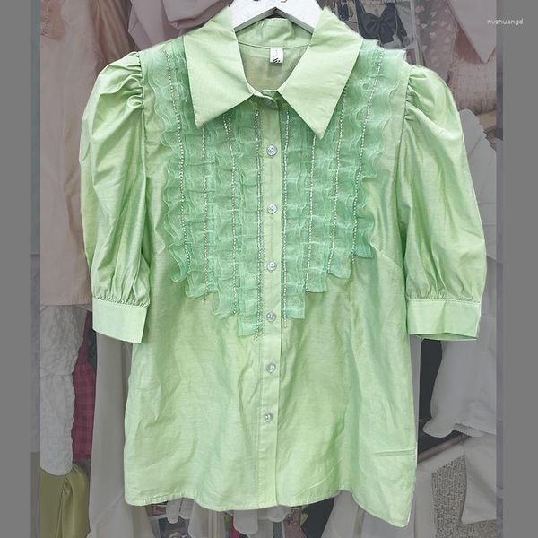 women's blouses summer folds ruffles chiffon shirt office lady short sleeve fashion single-breasted white
women's blouses summer folds ruffles chiffon shirt office lady short sleeve fashion single-breasted white