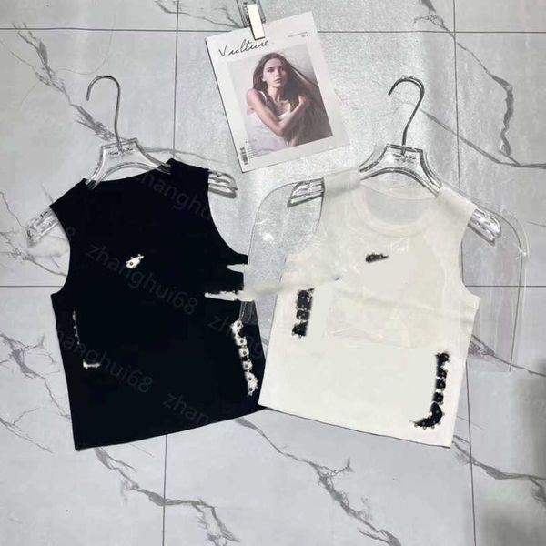 23ss womens knits womens designer clothing solid colored gold and silver beaded towel embroidery knitted vest womens clothes a1, White
23ss womens knits womens designer clothing solid colored gold and silver beaded towel embroidery knitted vest womens clothes a1, White