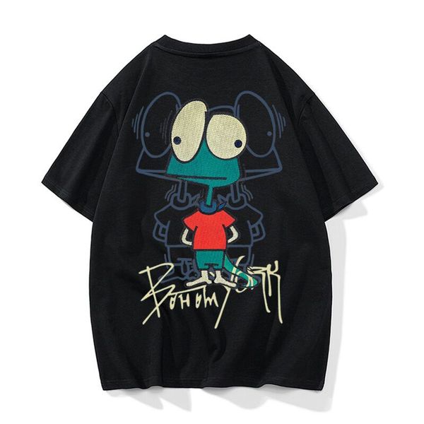 american fashion t-shirt men's summer loose round neck half sleeve t trend cartoon frog lovers all casual short sleeves, White;black
american fashion t-shirt men's summer loose round neck half sleeve t trend cartoon frog lovers all casual short sleeves, White;black