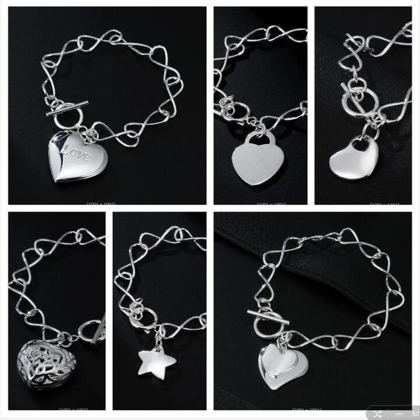 fashion woman plating 925 silver infinite chain bracelet bracelet charm heart brand pendant bracelet 6 style selection, Black
fashion woman plating 925 silver infinite chain bracelet bracelet charm heart brand pendant bracelet 6 style selection, Black