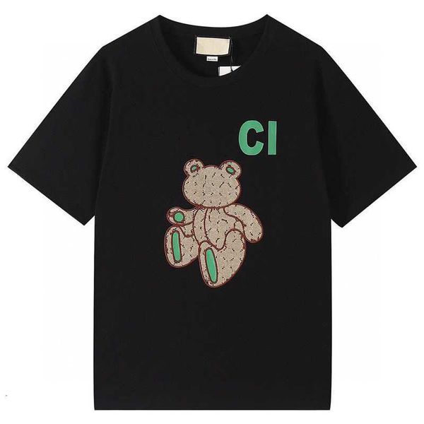 2023 new t-shirts spring and summer green bear patch printing men's and women's same short-sleeved t-shirt cotton loose round neck, White;black
2023 new t-shirts spring and summer green bear patch printing men's and women's same short-sleeved t-shirt cotton loose round neck, White;black