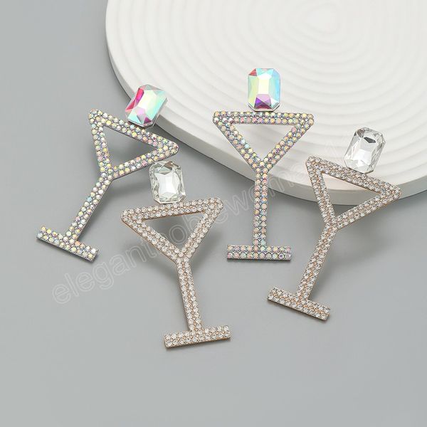 trend metal rhinestone stemware dangle earrings wedding party creative jewelry women's charm shining accessories, Silver
trend metal rhinestone stemware dangle earrings wedding party creative jewelry women's charm shining accessories, Silver