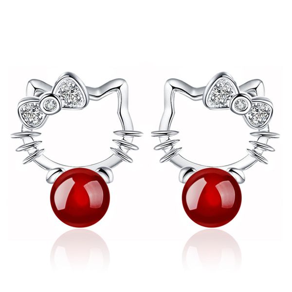 women's 925 sterling silver stud earrings designer classic diamond cat shiny crystal stud earrings 14k gold stud red agate stone weddin, Golden;silver
women's 925 sterling silver stud earrings designer classic diamond cat shiny crystal stud earrings 14k gold stud red agate stone weddin, Golden;silver