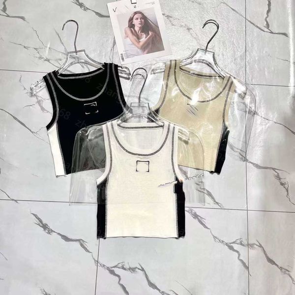 23ss womens designer clothing womens knits round neck matching logo embroidery knitted vest womens clothes, White
23ss womens designer clothing womens knits round neck matching logo embroidery knitted vest womens clothes, White