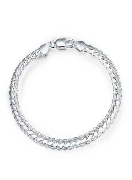 925 silver plated bracelets 5mm flat chain bracelet simple geometry bangle chain bracelets men jewelry h1992216344, Black
925 silver plated bracelets 5mm flat chain bracelet simple geometry bangle chain bracelets men jewelry h1992216344, Black