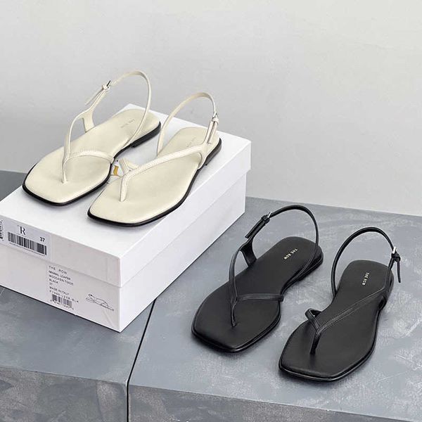 the row the row flat bottom thin strap toe clippers 2023 summer herringbone square head genuine leather simple fashion sandals for women, Black
the row the row flat bottom thin strap toe clippers 2023 summer herringbone square head genuine leather simple fashion sandals for women, Black