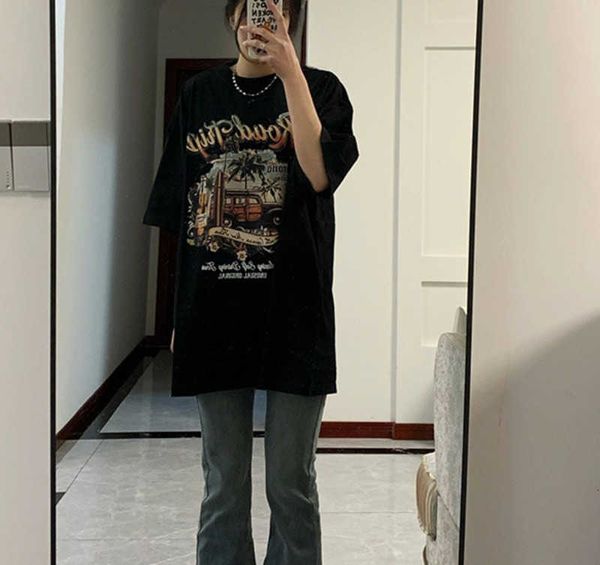 american retro abstract print short-sleeved t-shirt female age reduction bf harajuku wind national tide short-sleeved t-shirt ins summer, White
american retro abstract print short-sleeved t-shirt female age reduction bf harajuku wind national tide short-sleeved t-shirt ins summer, White
