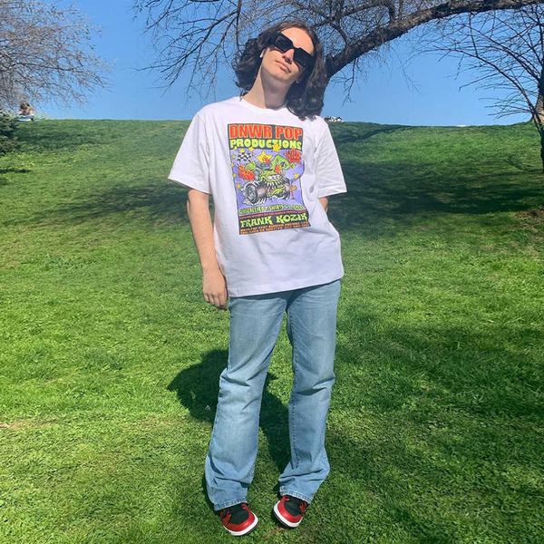 american high street vintage short sleeve t-shirt men and women ruffian handsome fried loose white half top
american high street vintage short sleeve t-shirt men and women ruffian handsome fried loose white half top