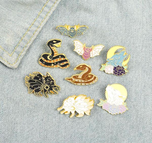 magic fantasy animals enamel pins colors nine tailed fox wolf bat brooches for lover gift5718915, Gray
magic fantasy animals enamel pins colors nine tailed fox wolf bat brooches for lover gift5718915, Gray