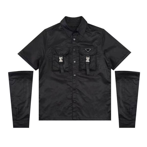 p-ra designer men's women's business tees black polos long sleeve tshirts 2023 new couples fashion blouse open detachable sleeves, Black;brown
p-ra designer men's women's business tees black polos long sleeve tshirts 2023 new couples fashion blouse open detachable sleeves, Black;brown