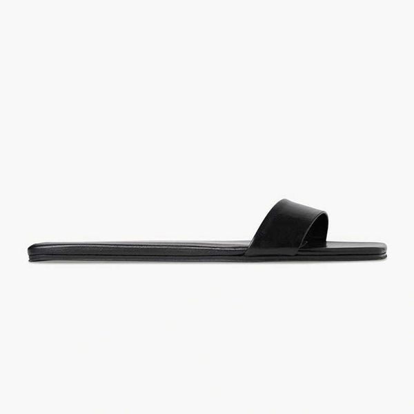 the row the * row casual versatile one line genuine leather slippers comfortable for external wearing open toe flat bottom moeller slippers, Black
the row the * row casual versatile one line genuine leather slippers comfortable for external wearing open toe flat bottom moeller slippers, Black