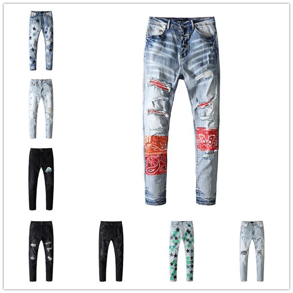 luxurys designers jeans distressed france amiris amirs fashion pierre straight men's biker hole stretch denim casual jea, Blue
luxurys designers jeans distressed france amiris amirs fashion pierre straight men's biker hole stretch denim casual jea, Blue