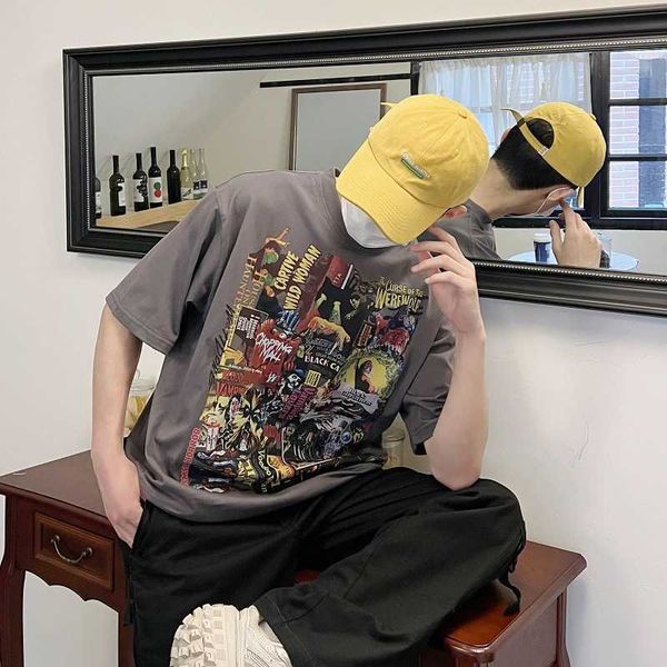 track bullet screen small popular fashion brand american summer loose fitting men's couple short sleeve cotton t-shirt ins, White;black
track bullet screen small popular fashion brand american summer loose fitting men's couple short sleeve cotton t-shirt ins, White;black