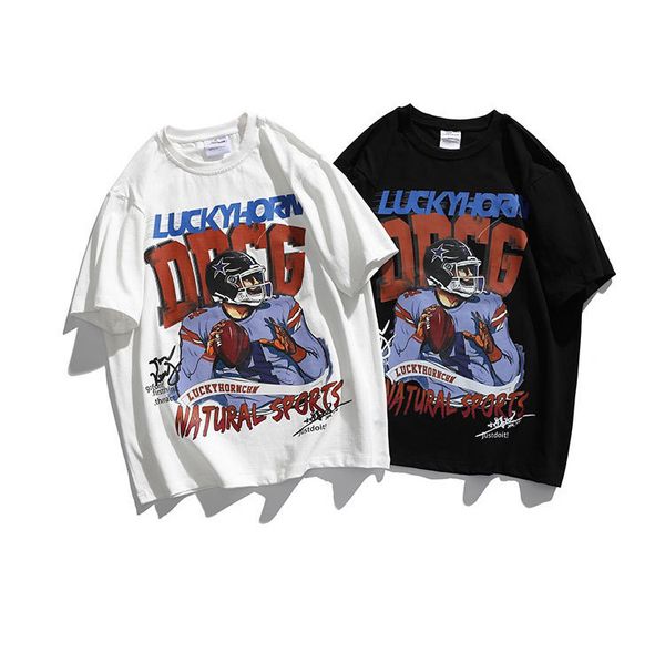 yidao vintage 23 summer vintage fun printed short sleeve men's and women's fashion brand loose couple casual half-sleeve t-shirt, White;black
yidao vintage 23 summer vintage fun printed short sleeve men's and women's fashion brand loose couple casual half-sleeve t-shirt, White;black
