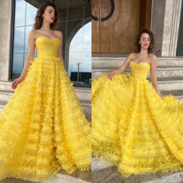 yellow prom dresses spaghetti bone bodice evening gowns tiered skirt semi formal red carpet long special occasion dress, Black
yellow prom dresses spaghetti bone bodice evening gowns tiered skirt semi formal red carpet long special occasion dress, Black