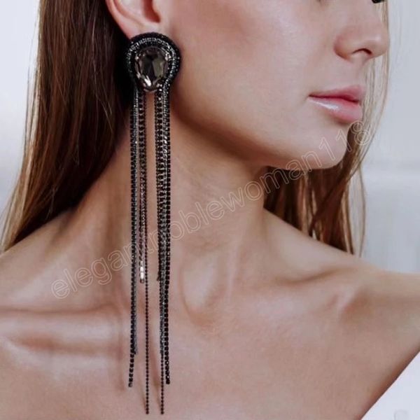 trend metal glass rhinestone geometric long tassel earrings bridal wedding banquet shiny dangle earring jewelry women's charm accessori, Silver
trend metal glass rhinestone geometric long tassel earrings bridal wedding banquet shiny dangle earring jewelry women's charm accessori, Silver