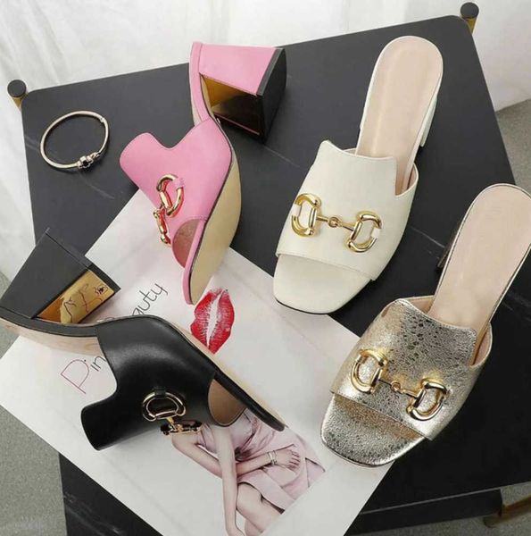 2023 summer beach slipper fashion 100% leather metal buckle women shoes cowhide white black thick heel sandals lady half high heels large si
2023 summer beach slipper fashion 100% leather metal buckle women shoes cowhide white black thick heel sandals lady half high heels large si
