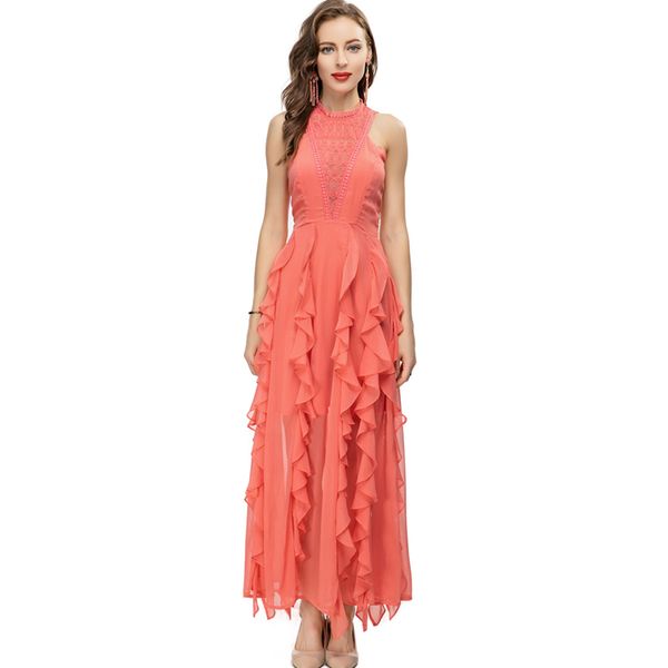 women's runway dresses o neck sleeveless embroidery ruffles elegant fashion designer party prom vestidos, Black
women's runway dresses o neck sleeveless embroidery ruffles elegant fashion designer party prom vestidos, Black