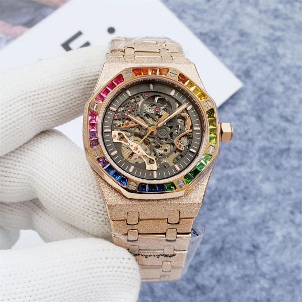 frosted skeleton watches for men automatic mechanical watch diamond 42mm dial luminous waterproof luxury sapphire wristwatch designer reloje, Slivery;brown
frosted skeleton watches for men automatic mechanical watch diamond 42mm dial luminous waterproof luxury sapphire wristwatch designer reloje, Slivery;brown