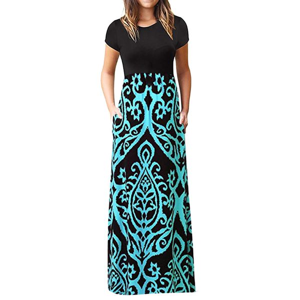 2023 summer maxi retro floral print long beach women's dress rayon with pocket short-sleeve crew-neck woman's casual loose dresses, Black;gray
2023 summer maxi retro floral print long beach women's dress rayon with pocket short-sleeve crew-neck woman's casual loose dresses, Black;gray