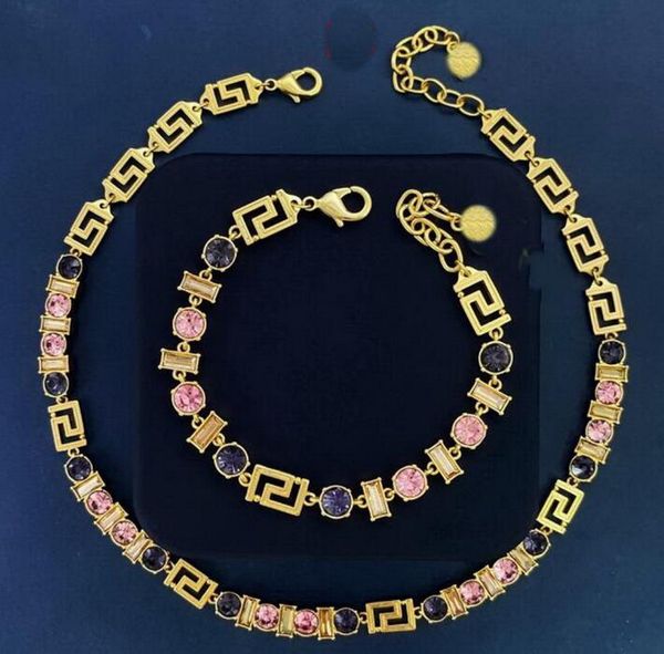 crystal greece meander pattern split joint gold necklace bracelet earrings banshee head portrait designer jewelry women's men lovers bi, Black
crystal greece meander pattern split joint gold necklace bracelet earrings banshee head portrait designer jewelry women's men lovers bi, Black
