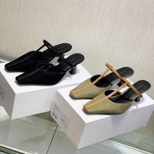 the row the row with sandals women's genuine leather bag half drag minimalist french back hollow muller shoes high heels, Black
the row the row with sandals women's genuine leather bag half drag minimalist french back hollow muller shoes high heels, Black