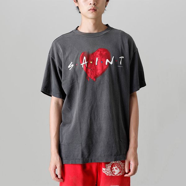 fashion brand saint michael men letter printed t-shirt men's t-shirt oversized thick fabric loose top, White;black
fashion brand saint michael men letter printed t-shirt men's t-shirt oversized thick fabric loose top, White;black