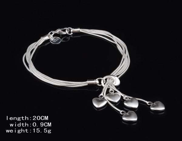 925 sterling silver bracelet 5 love heart charm silver bangles and bracelets chains for women&ladies fashion jewelry7070815, Golden;silver
925 sterling silver bracelet 5 love heart charm silver bangles and bracelets chains for women&ladies fashion jewelry7070815, Golden;silver