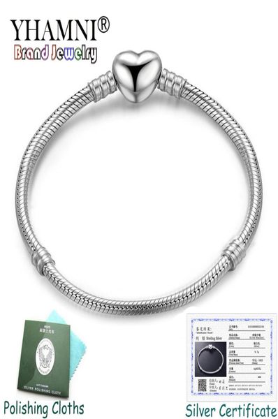 yhamni with certificate fine jewelry original silver charm bracelet soft/smooth bone heart diy charm bracelet for women h1914582938, White
yhamni with certificate fine jewelry original silver charm bracelet soft/smooth bone heart diy charm bracelet for women h1914582938, White
