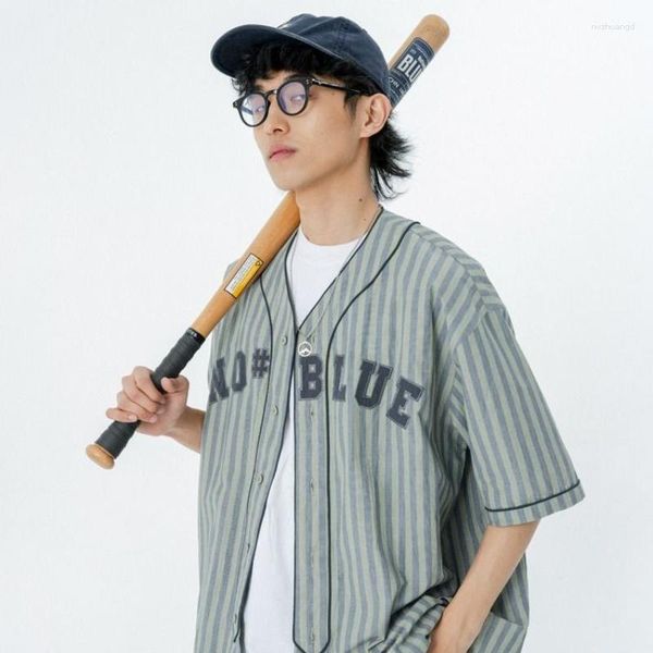 women's blouses harajuku brand vintage stripe baseball shirt sporty men teenage oversized half sleeve button up coats casual summer, White
women's blouses harajuku brand vintage stripe baseball shirt sporty men teenage oversized half sleeve button up coats casual summer, White