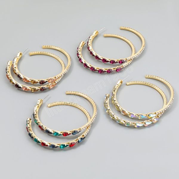 trend multicolor rhinestone women's hoop earrings party fashion statement jewelry accessories, Golden;silver
trend multicolor rhinestone women's hoop earrings party fashion statement jewelry accessories, Golden;silver