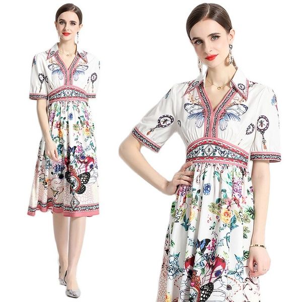 luxury retro floral summer midi dress 2023 luxury designer women short sleeve slim v-neck print vacation ruched dresses ballgown elegant rob, Black;gray
luxury retro floral summer midi dress 2023 luxury designer women short sleeve slim v-neck print vacation ruched dresses ballgown elegant rob, Black;gray