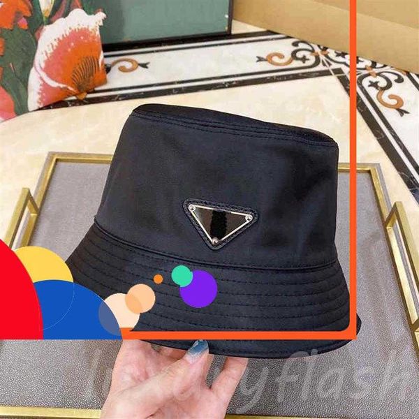 

8Pra Hats Bucket Hat Casquette Designer Stars with The Same Casual Outing Flat-top Small Brimmed Hats Wild Triangle Standard Ins Ba236L5583, Black
