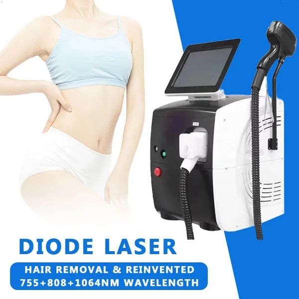 

high power diode laser machine skin rejuvenation 3 wavelength 755nm 808nm 1064nm 20 million s diode laser permanent hair removal beauty salo, Black