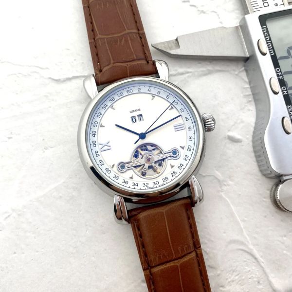 2023 brand designer mens watches fashion mechanical automatic luxury patekity watch leather strap diamond daydate moon phase movement wristw, Slivery;brown
2023 brand designer mens watches fashion mechanical automatic luxury patekity watch leather strap diamond daydate moon phase movement wristw, Slivery;brown